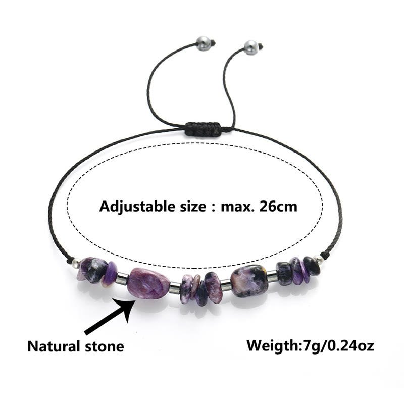 Live In The Moment Charoite Hematite Powerful Bracelet