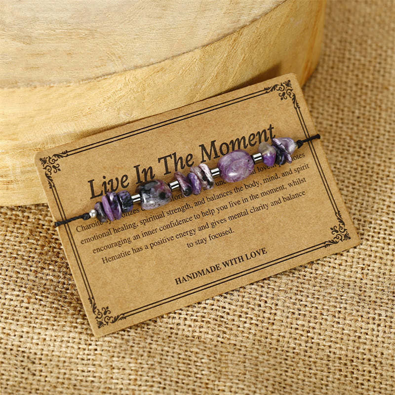 Live In The Moment Charoite Hematite Powerful Bracelet