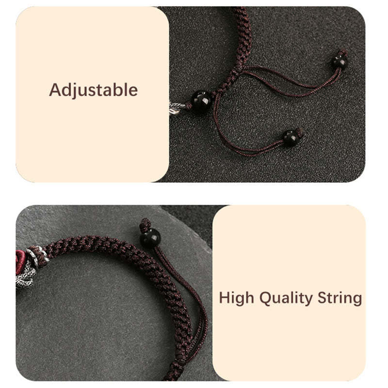 925 Sterling Silver Auspicious Dragon Success Handcrafted Braided Bracelet