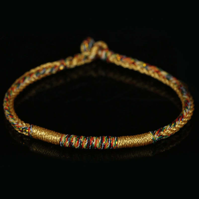 Handmade Gold Multicolored Rope Protection Braided Bracelet Anklet