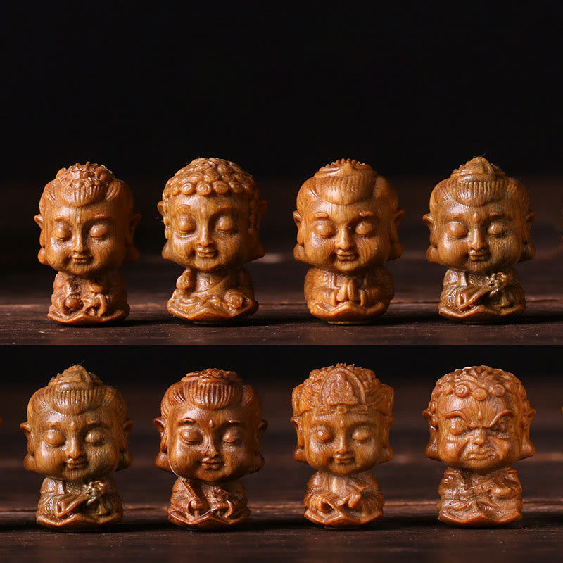 Chinese Zodiac Natal mystic zen Green Sandalwood Lotus Engraved Positive Home Decoration