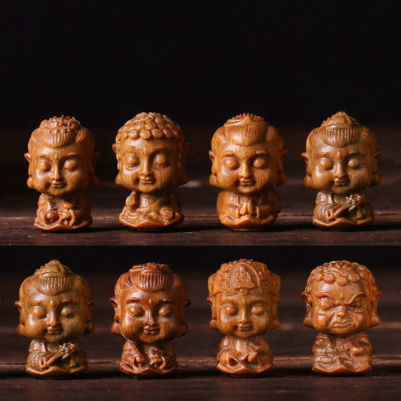 Chinese Zodiac Natal mystic zen Green Sandalwood Lotus Engraved Positive Home Decoration