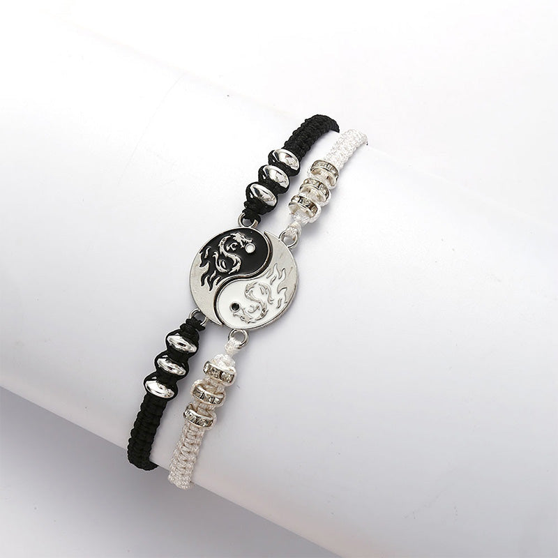 2pcs Yin Yang Dragon Couple Bracelet