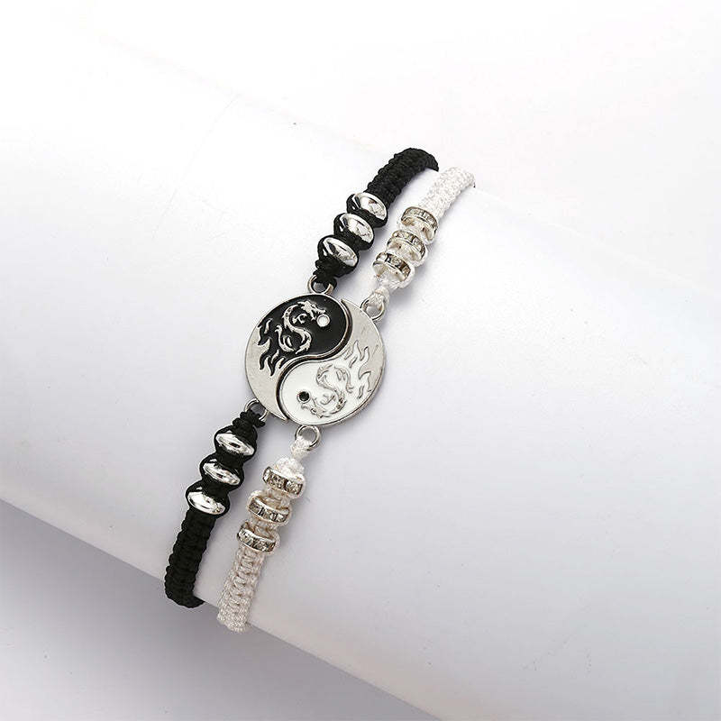 2pcs Yin Yang Dragon Couple Bracelet