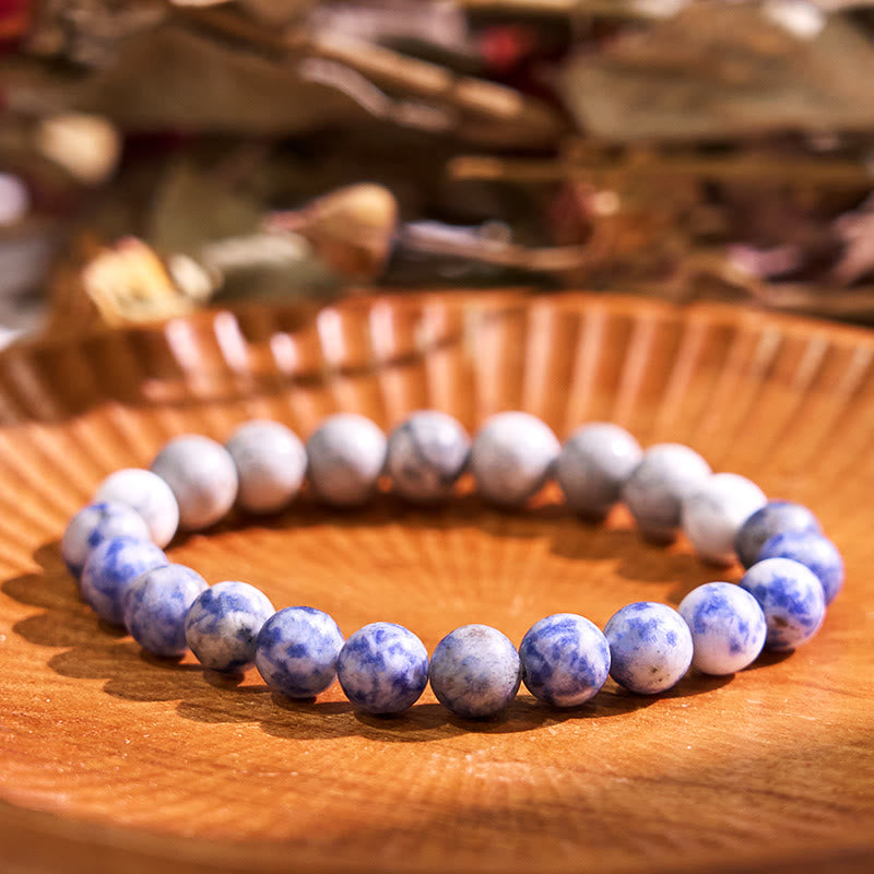 Sodalite Picasso Jasper White Turquoise Intuition Bracelet