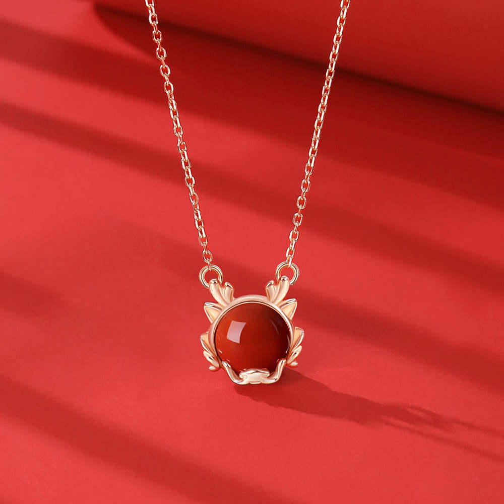 ???A Flash Sale-  925 Sterling Silver Year of the Dragon Cinnabar Red Agate Dragon Protection Bracelet Necklace Pendant Earrings Ring