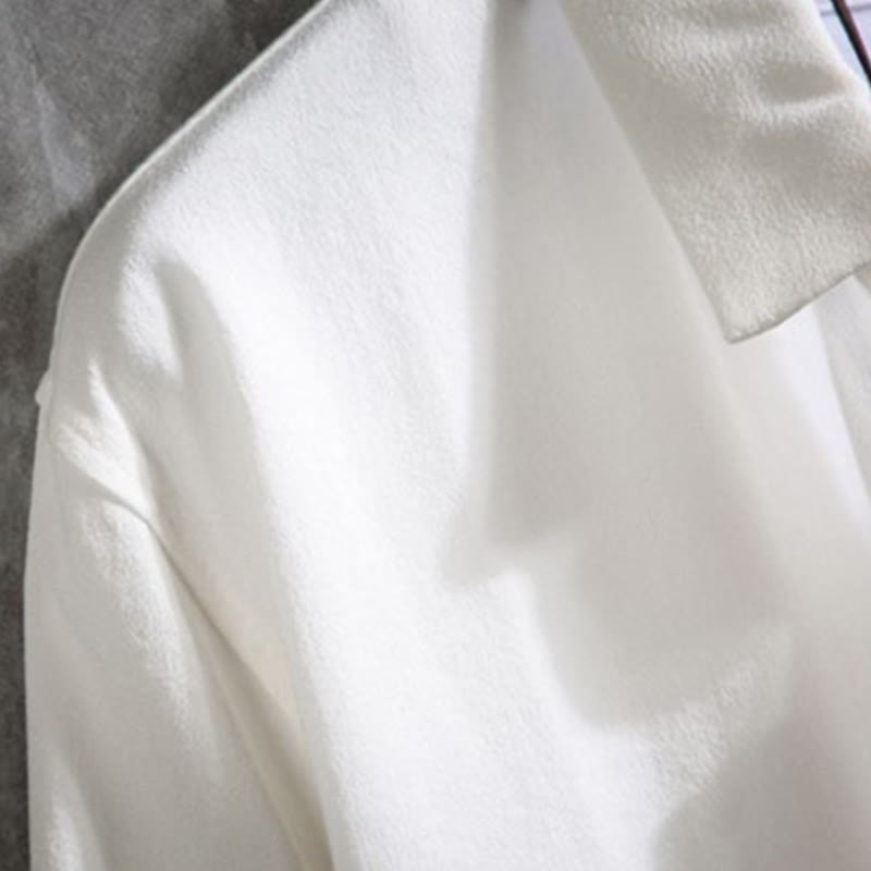 Casual Solid Color Front Button Three Quarter Sleeves Men's Shirt