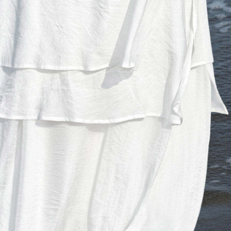 2Pcs White Tai Chi Meditation Yoga Zen Cotton Linen Clothing Top Pants Women's Set