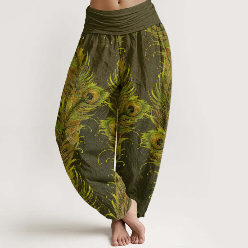 Bright Phoenix Pattern Women's Elastic Waist Harem Pants
