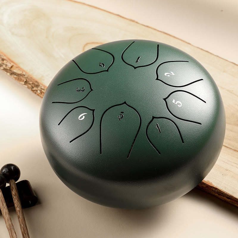 Steel Tongue Drum Sound Healing Meditation Lotus Pattern Drum Kit 8 Note 6 Inch Percussion Instrument