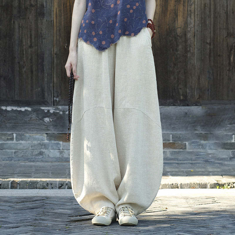 Cotton Linen Pants Harem Trousers Loose Zen Yoga Tai Chi Women's Pants