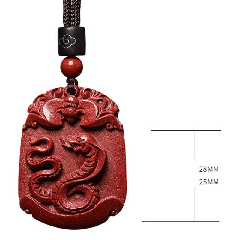 Chinese Zodiac Cinnabar Calm Concentration Necklace Pendant
