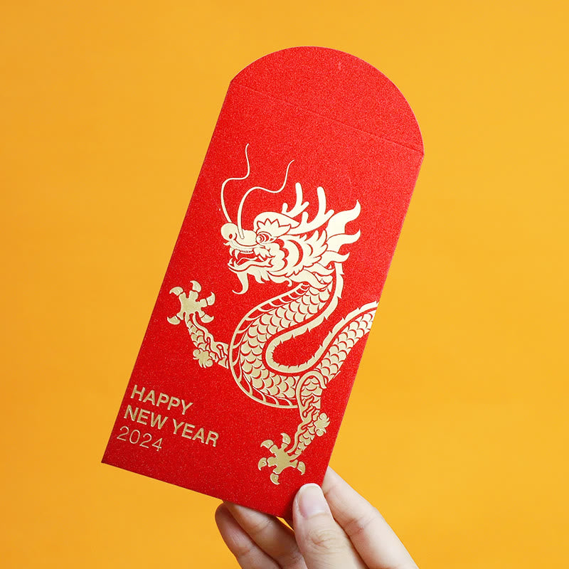 6Pcs Chinese Red Envelope Year of the Dragon Lucky Money Envelopes 2024 Chinese New Year Dragon Year Envelope