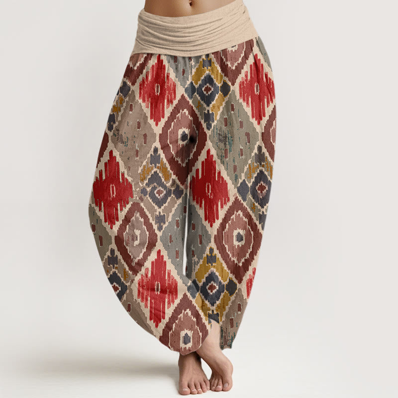 Plaid Printed Women's Elastic Waist Harem Pants