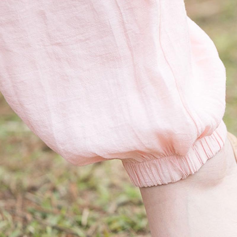 2Pcs Plain Design Top Pants Meditation Yoga Zen Tai Chi Cotton Linen Clothing Women's Set