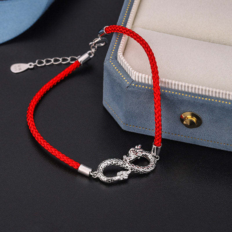 Year Of The Dragon 999 Sterling Silver Endless Knot Luck Protection Bracelet