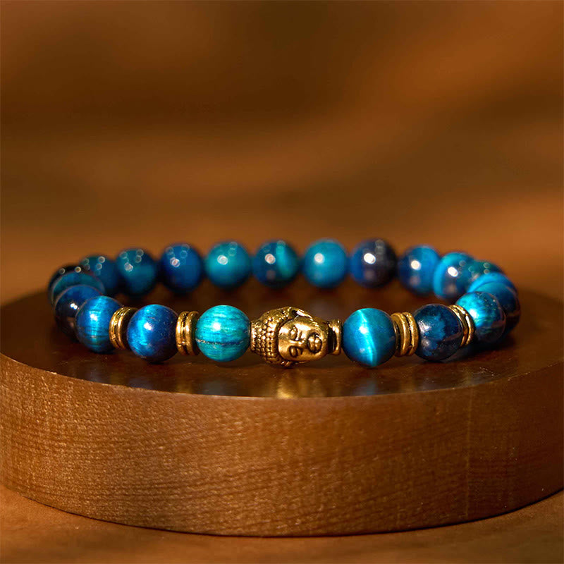 Blue Green Red Tiger Eye mystic zen Head Balance Bracelet