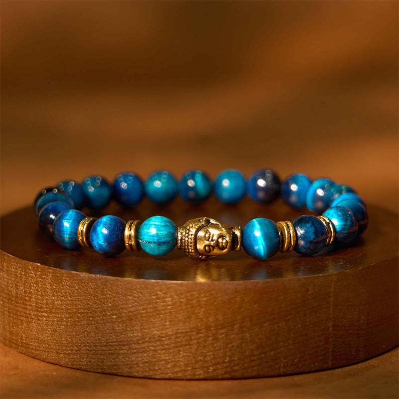 Blue Green Red Tiger Eye mystic zen Head Balance Bracelet