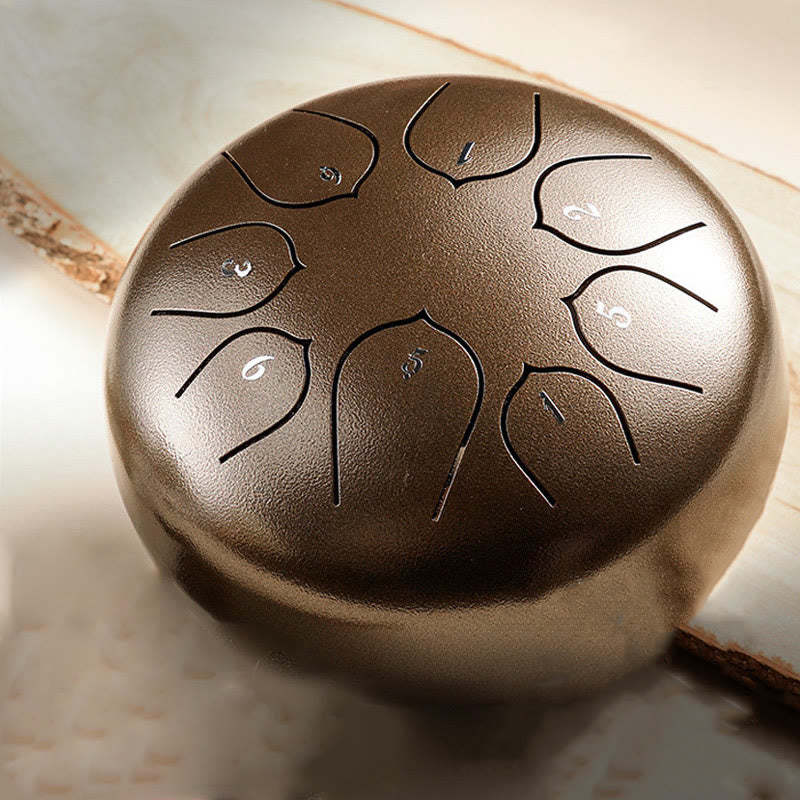 Steel Tongue Drum Sound Healing Meditation Lotus Pattern Drum Kit 8 Note 6 Inch Percussion Instrument