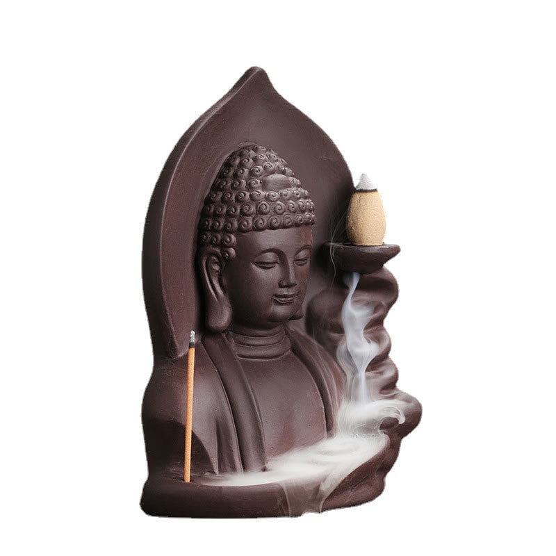 Tibetan Avalokitesvara mystic zen Lotus Healing Backflow Smoke Fountain Incense Burner