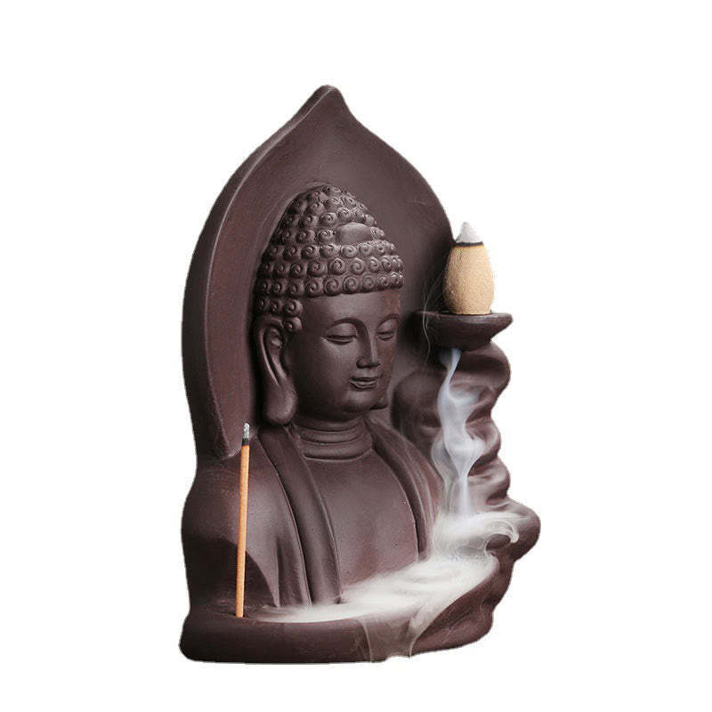 Tibetan Avalokitesvara mystic zen Lotus Healing Backflow Smoke Fountain Incense Burner
