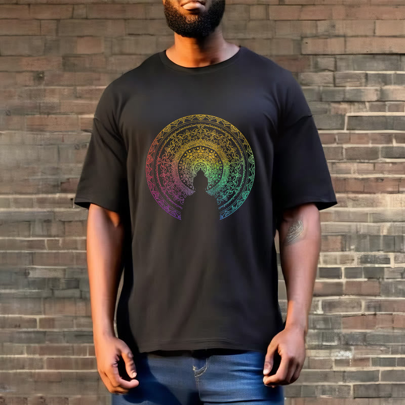 Colorful Gradient Mandala mystic zen Cotton Tee T-shirt