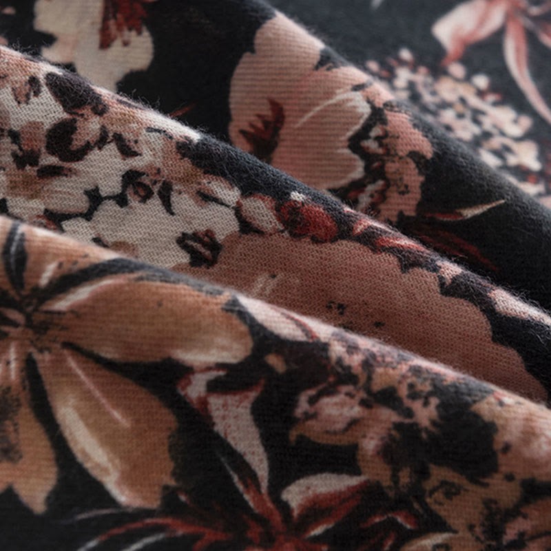 Tibetan Blooming Chrysanthemum Rose Flower Print Shawl Fall Winter Soft Warm Scarf Wrap