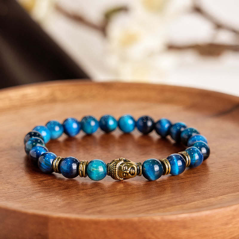 Blue Green Red Tiger Eye mystic zen Head Balance Bracelet