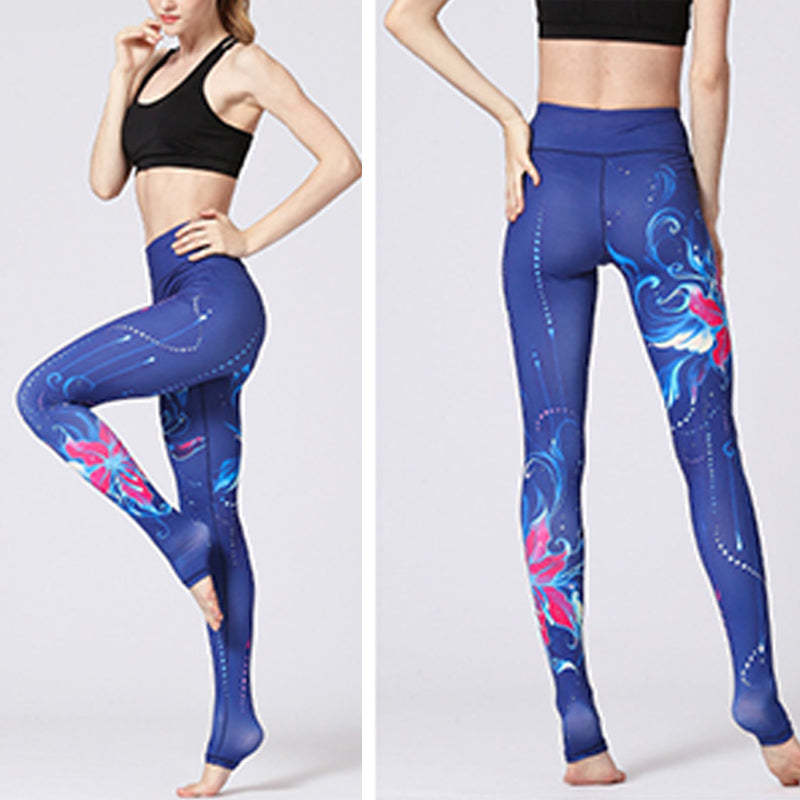 Lotus Flower Floral Print Design Pants Sports Fitness Yoga Leggings Women's Yoga Pants