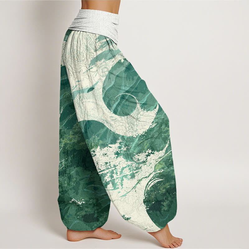 Dragon Forest Design Women's Elastic Waist Harem Pants