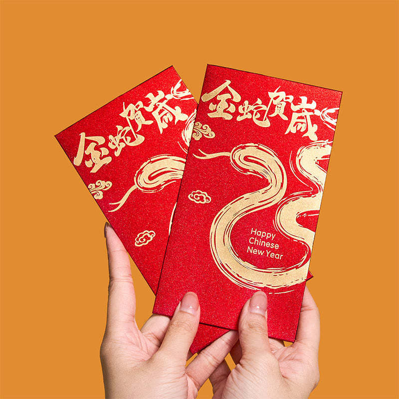 6Pcs Chinese Red Envelope Year of the Snake Lucky Money Envelopes 2025 New Year