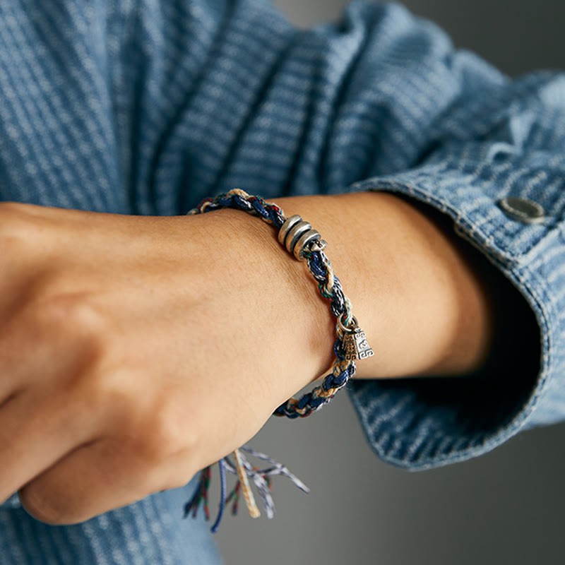925 Sterling Silver Coins Scales Charm Handmade Blessing Bracelet