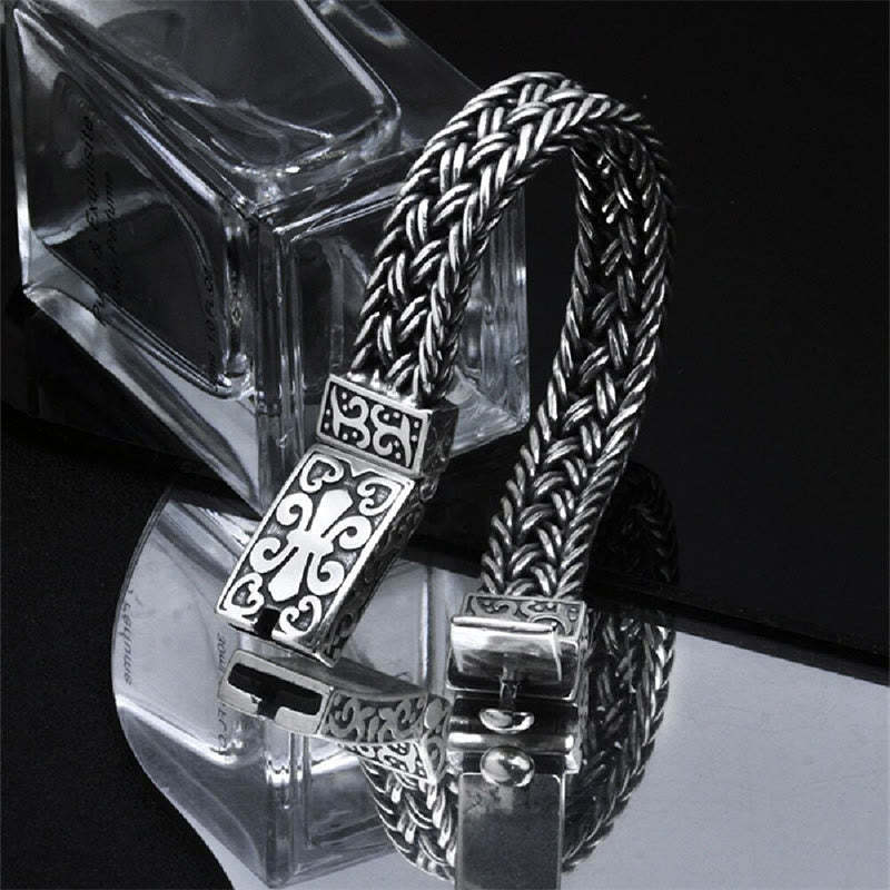 Retro Vine Totem Pattern Braided Healing Chain Bracelet