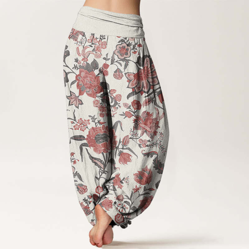 Sunflower Pattern Women's Elastic Waist Harem Pants
