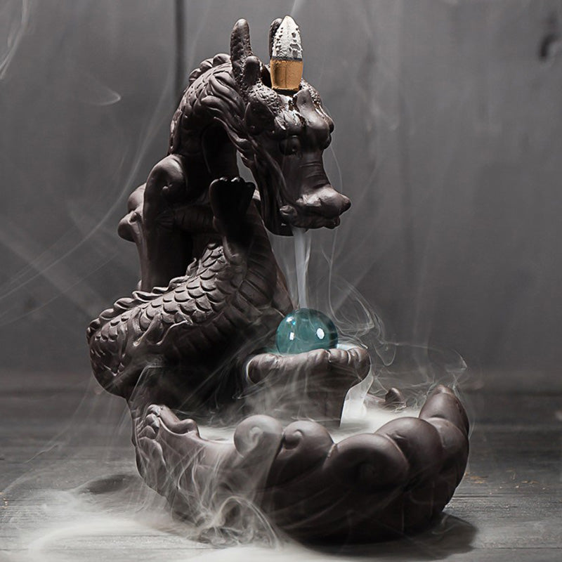 Tibetan Dragon Protection Incense Burner Decoration