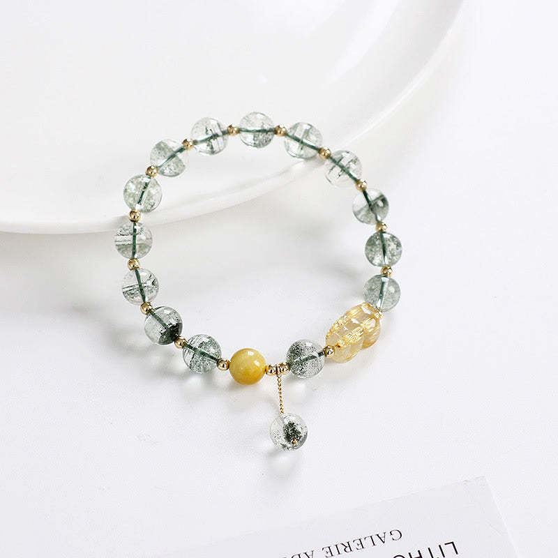 Green Phantom Citrine PiXiu Confidence Bracelet