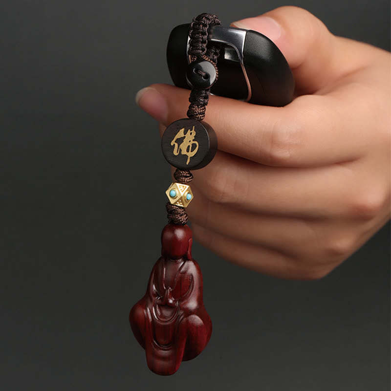 Small Leaf Red Sandalwood Formless mystic zen Protection Key Chain