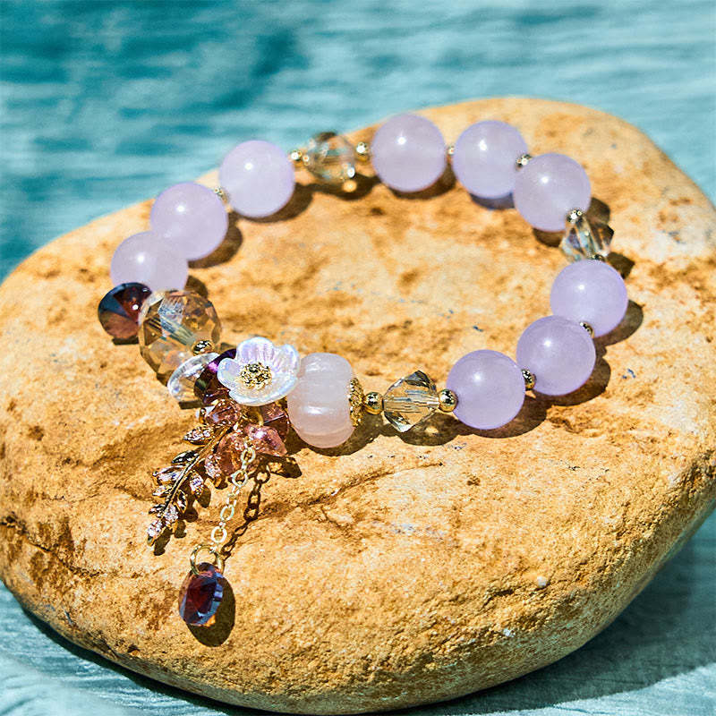 Blue Crystal Amethyst Sun Stone Green Aventurine Healing Bracelet