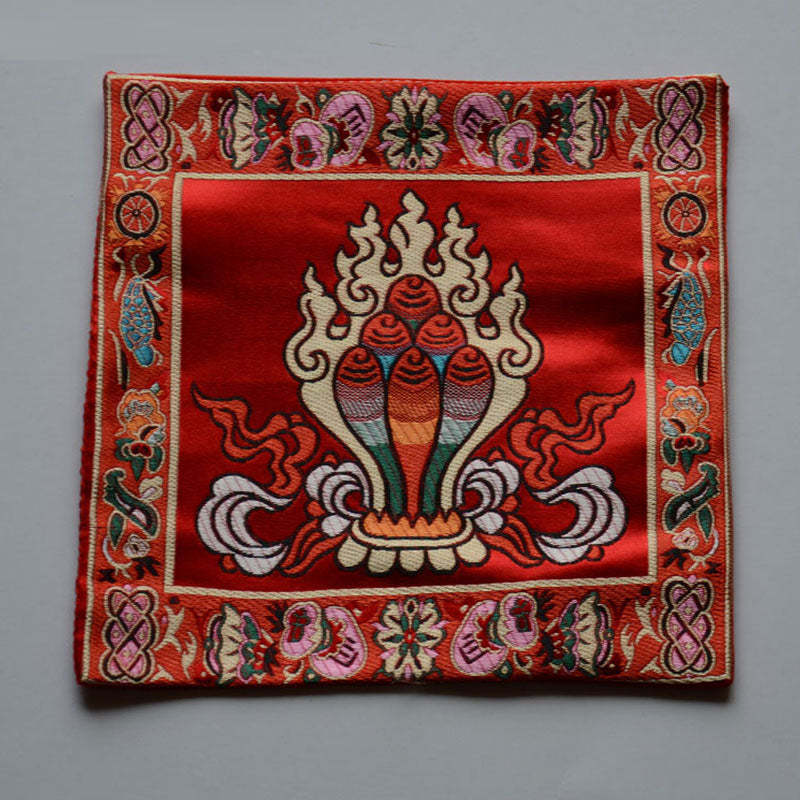 Prayer Altar Mat Healing Meditation Vajra Auspicious Symbols