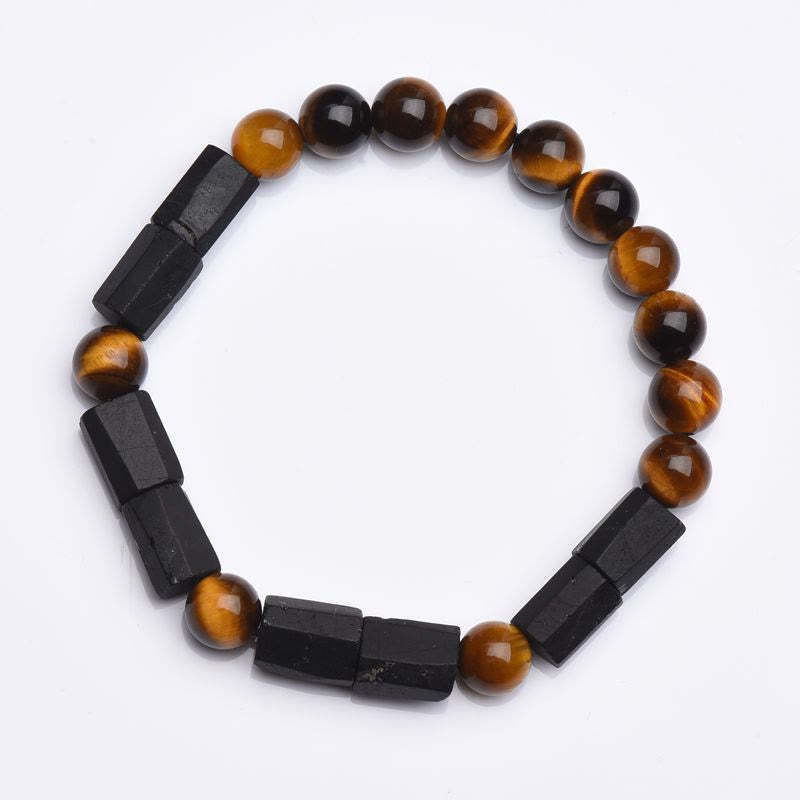 Natural Black Tourmaline Tiger Eye Positive Bracelet