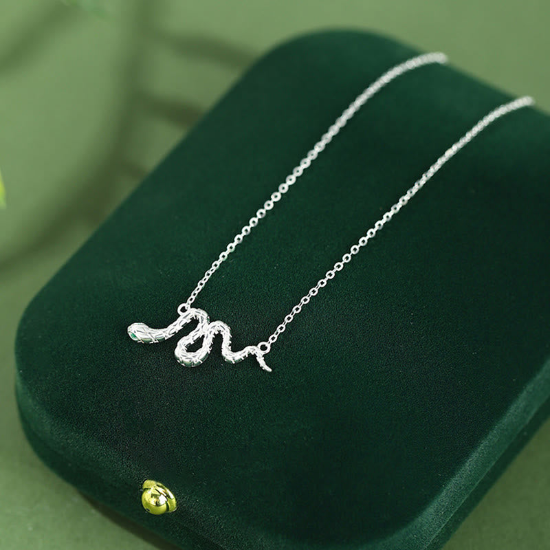 925 Sterling Silver Year of the Snake Calm Necklace Pendant Ring Earrings Set