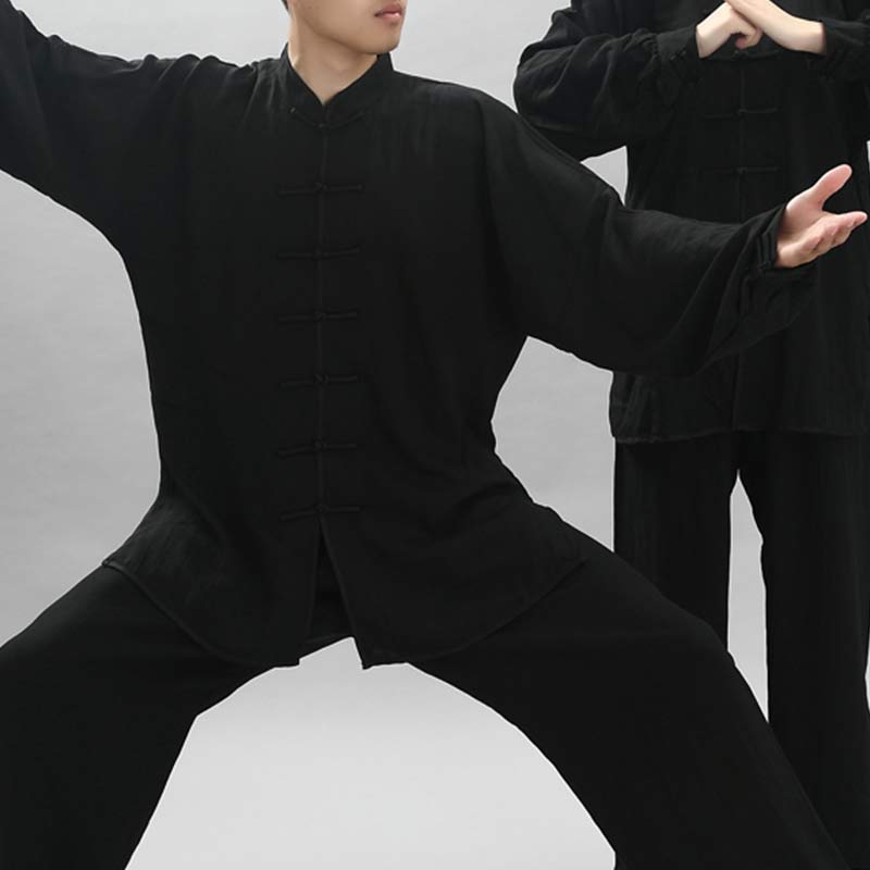 Meditation Zen Prayer Spiritual Tai Chi Qigong Practice Unisex Embroidery Clothing Set