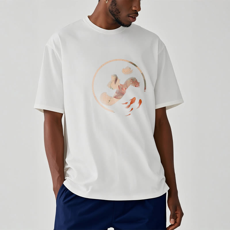 OM Lotus Koi Fish Cotton Tee T-shirt