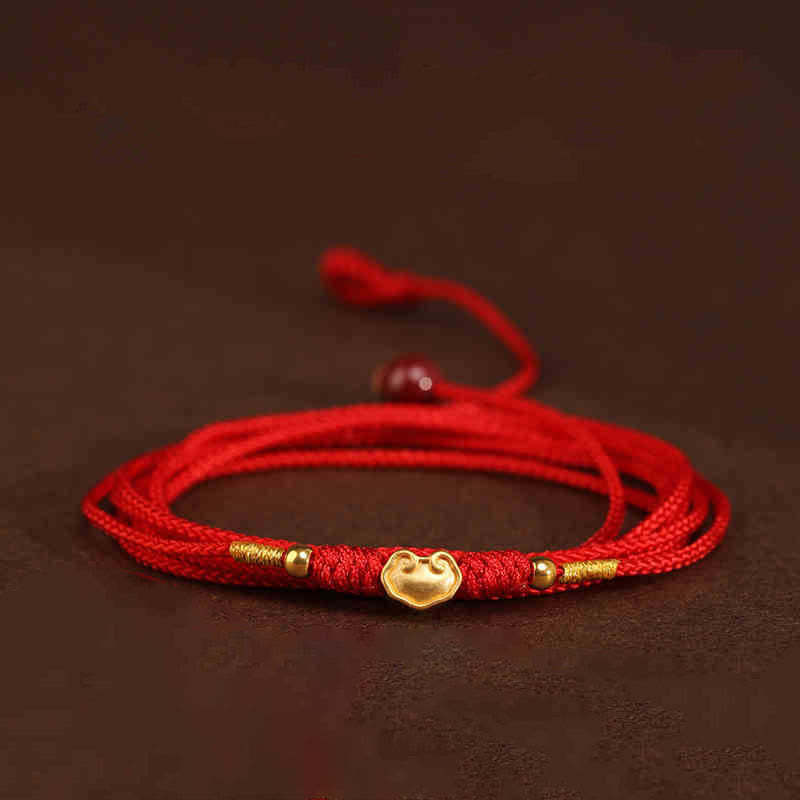 mystic zen Stone 999 Solid Gold Red String Belly Chain