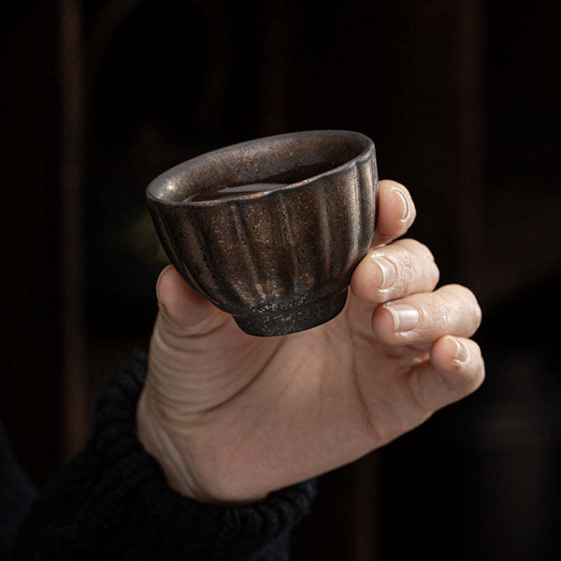 Lotus Pod Leaf Flower Auspicious Clouds Ceramic Teacup Kung Fu Tea Cup