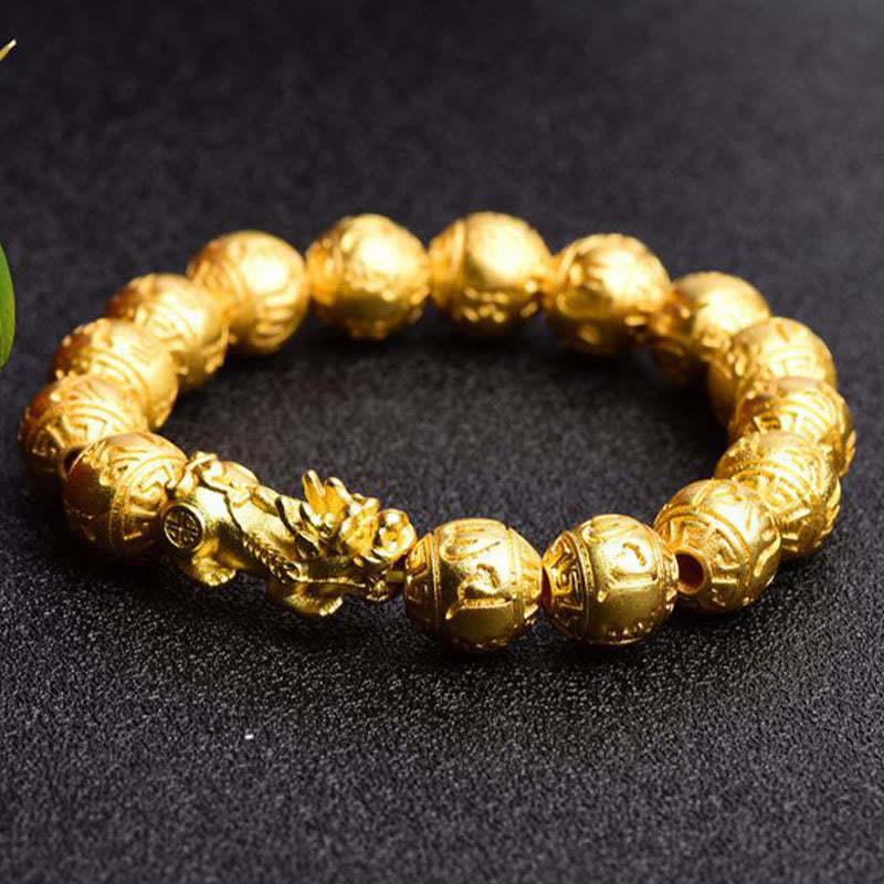 PiXiu Om Mani Padme Hum Carved Wealth Bracelet