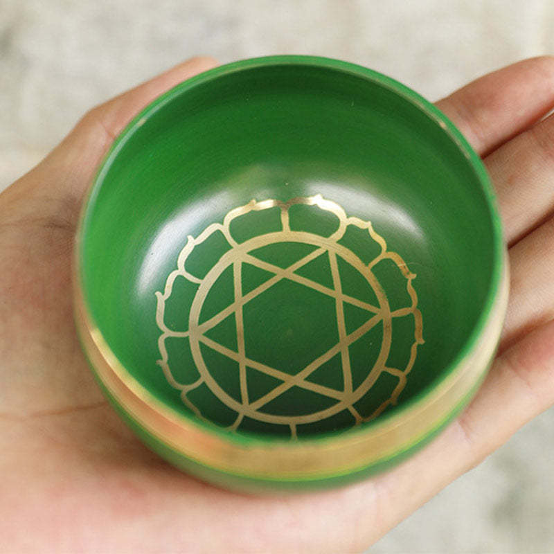Tibetan Sound Bowl Handcrafted for Chakra Healing and Mindfulness Meditation Singing Bowl Set