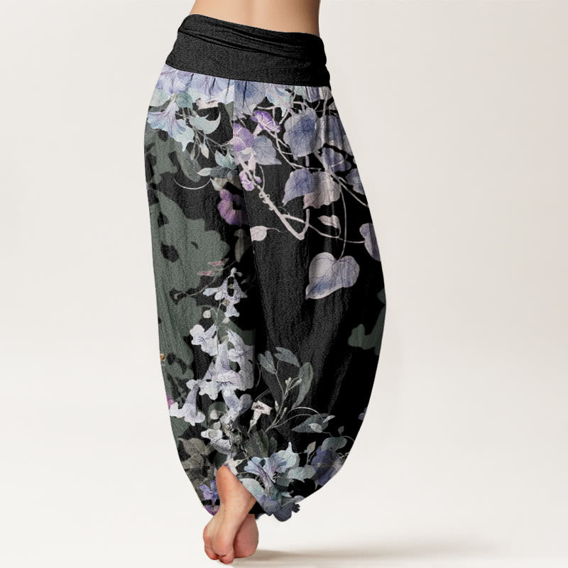 Morning Glory Totem Pattern Women's Elastic Waist Harem Pants