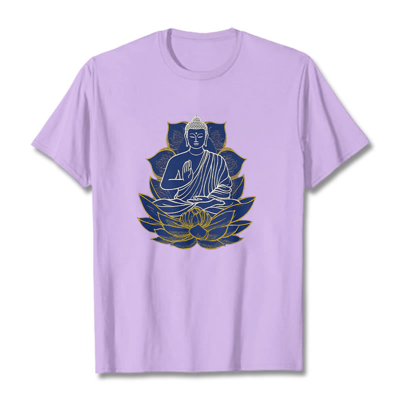 mystic zen Sitting On The Lotus Cotton Tee T-shirt