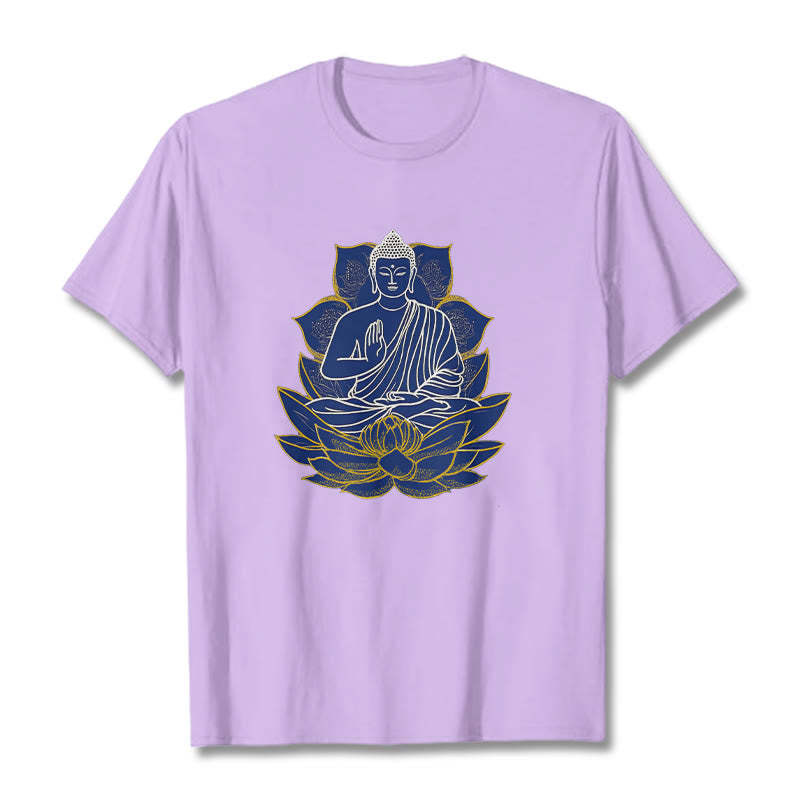 mystic zen Sitting On The Lotus Cotton Tee T-shirt